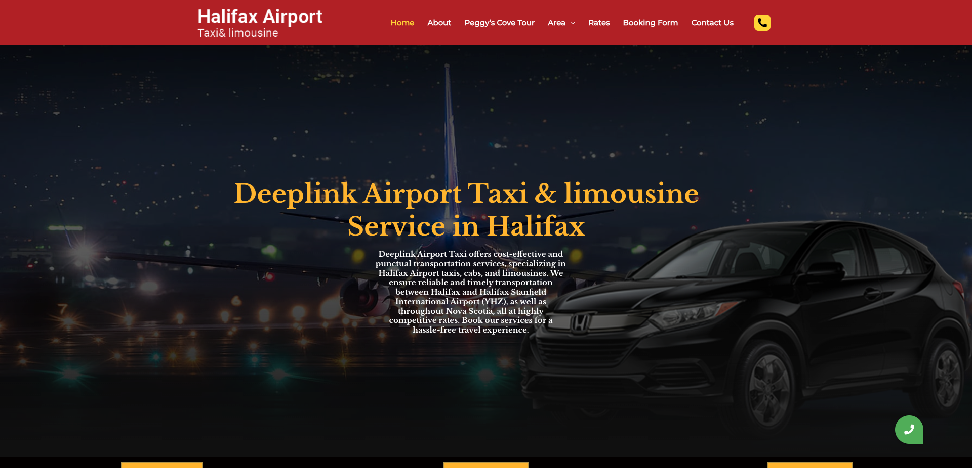 Halifax Airport Cabs website